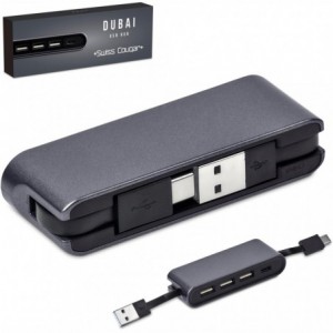 Swiss Cougar Dubai 4-Port USB 3.0 Hub - Gun Metal