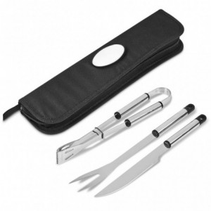 Altitude Newlands 3-Piece Stainless Steel Braai Set with 600D Pouch