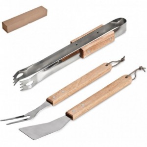 Altitude Palma Bamboo 3-Piece Stainless Steel Braai Set