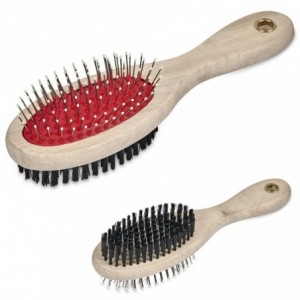 Altitude Milo Pine Wood Dual-Sided Pet Brush