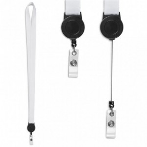 Altitude Retractable Badge Reel Sublimation Satin Lanyard Sample (White- 90x2cm)
