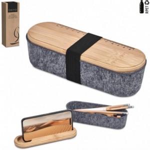 Okiyo Byoga Recycled PET Felt &amp; Bamboo Stationery Case