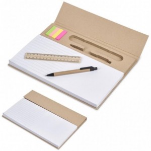 Okiyo Yaruki Paper Desk Pad Set with Pen- Ruler &amp; Sticky Flags