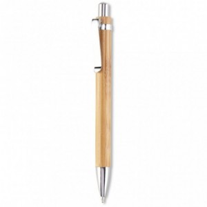 Altitude Lyon Natural Bamboo Ball Pen with Chrome Trims