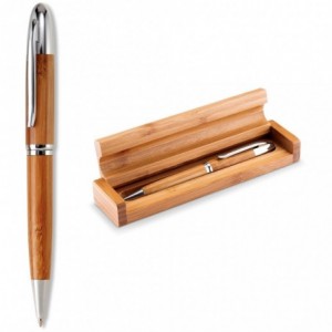 Unity Natural Bamboo Ball Pen with Matching Bamboo Box