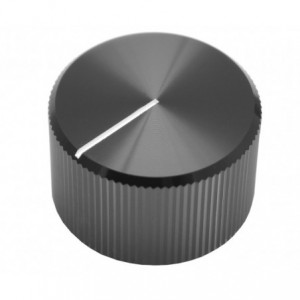 METAL KNOB OD15mm H12.5 FOR 6.35mm DIA SHAFT BLACK A-1512-BLACK
