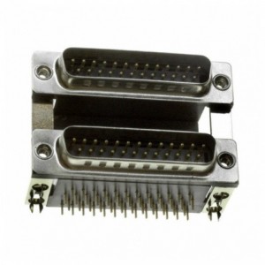 Dual Port D-SUB Plug 25W R/A Pcb Codd 25MM