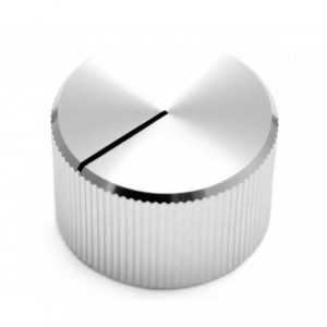 METAL KNOB OD15mm H12.5 FOR 6.35mm DIA SHAFT SILVER A-1512-SILVER