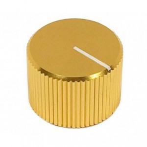 METAL KNOB OD15mm H12.5 FOR 6.35mm DIA SHAFT GOLD A-1512-GOLD