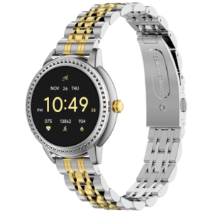 Volkano Ayla Collection Round Smartwatch With 2 Colour Metal link Strap