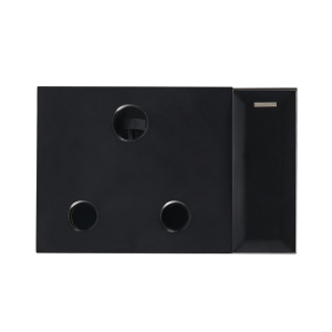 Modular Black 16A Switched Socket Module Horizonta