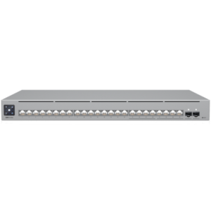 Ubiquiti 24-port- Layer 3 Etherlighting™ switch-  8 х 2.5 GbE PoE++ ports- 16 х GbE RJ45 ports including (8) PoE+ and (8) PoE++- 2 х 10G SFP+ ports