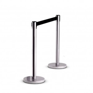 Parrot Box Of 2 - Retractable Queue Barrier Chrome With Black Belt 910X320MM