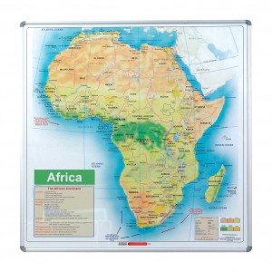 PARROT EDU BOARD MAP AFRICA 1230 x 1230mm MAGNETIC WHITE