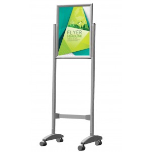 PARROT STAND POSTER FRAME CASTORS DOUBLE SIDED A1