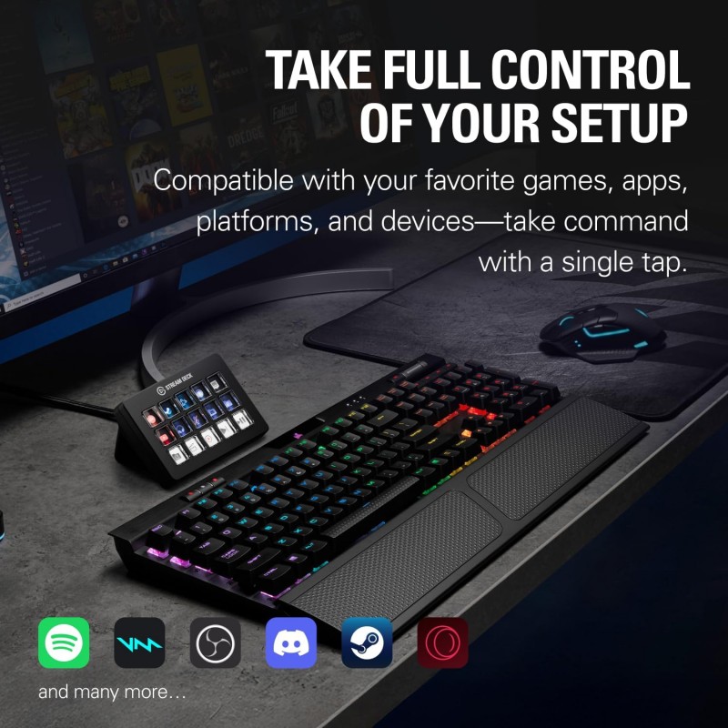 Elgato Stream Deck Scissor Keys | 15-Key Customizable Workflow