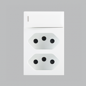 Modular White 16A Switch With Two Euro Modules