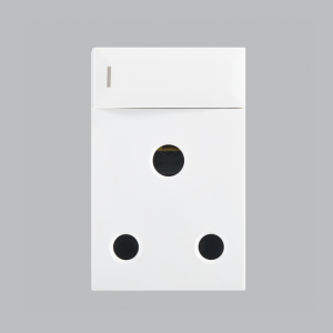 Modular White 16A Switched Socket Module