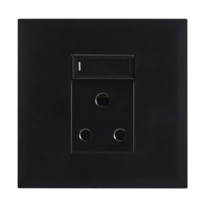 Modular Black 16A Socket With Switch 4 X 4