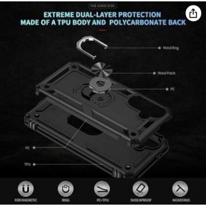 Tuff-Luv - Rugged Case &amp; Stand Compatible with Samsung Galaxy A37 5G - Black