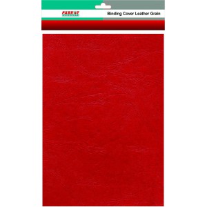 PARROT BINDING COVER LEATHER GRAIN A4 RED 250GSM (25)