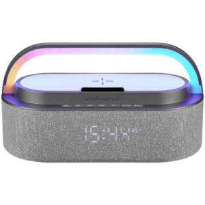 Volkano Dawn Series Alarm Clock with Wireless Charging and Speaker