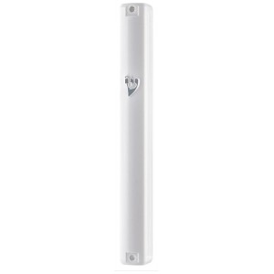 Single White Mezuzah Case - 10CM
