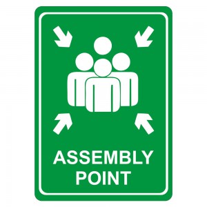 Parrot Sign Symbolic 297*210MM Assembly Point Green On White Acp