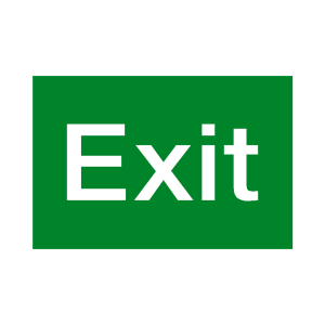 PARROT SYMBOLIC SIGN 150*300MM EXIT GREEN ON WHITE ACP