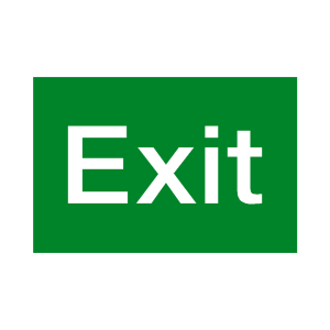 Parrot Symbolic Sign 150*300MM Exit Green On White Acp