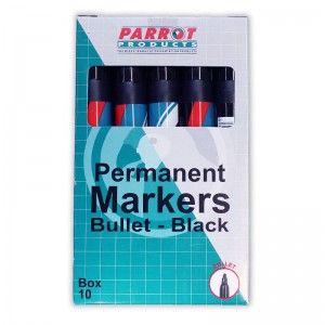 PARROT MARKER PERMANENT BULLET BOX 10 BLACK