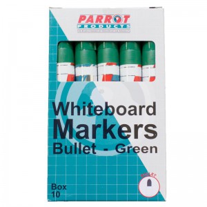 Parrot Marker Whiteboard Bullet Box 10 Green