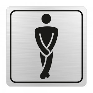 PARROT SIGN SYMBOLIC 150*150mm BLACK PRINTED GENTS TOILET SIGN ON BRUSHED ALUMINUM ACP