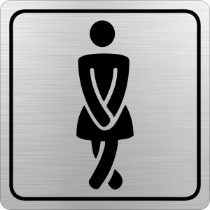 PARROT SIGN SYMBOLIC 150*150mm BLACK PRINTED LADIES TOILET SIGN ON BRUSHED ALUMINUM ACP