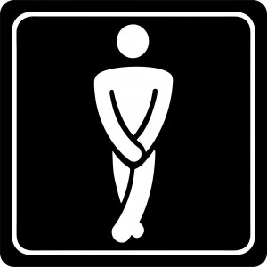 PARROT SIGN SYMBOLIC 150*150mm WHITE PRINTED GENTS TOILET SIGN ON BLACK ACP