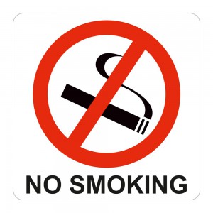 PARROT SIGN SYMBOLIC 150*150mm RED NO SMOKING SIGN ON WHITE ACP