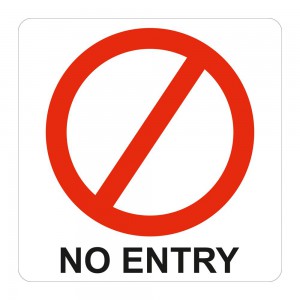 PARROT SIGN SYMBOLIC 150*150mm RED NO ENTRY SIGN ON WHITE ACP