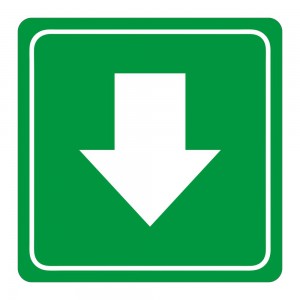 PARROT SIGN SYMBOLIC 150*150mm GREEN ARROW SIGN ON WHITE ACP