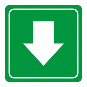 PARROT SIGN SYMBOLIC 150*150mm GREEN ARROW SIGN ON WHITE ACP