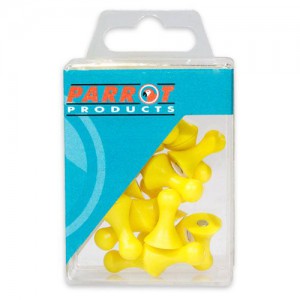 PARROT MAGNETS MAP PINS (25/BOX) YELLOW 16mm