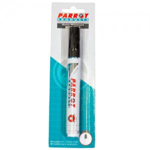 Parrot Whiteboard Marker Bullet Tip - Black 1 Piece