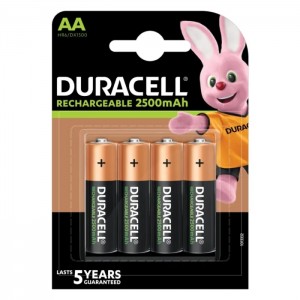 Duracell Battery Rechargeable AA 2500MAH 4 PACK