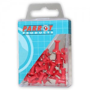 Parrot Push Pins Carded PACK 30 Red