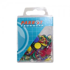 Parrot Drawing Pins Boxed PACK 100 Assorted