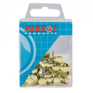 Parrot Drawing Pins Brass PACK 100