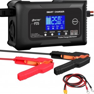HTRC 13A 48V Battery Charger Fully Automatic Car Pulse Repair 9-stage Charging For AGM Lithium LiFePo4 GEL WET Lead Acid - WITH LUGS