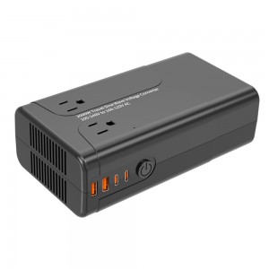 1600W US USA Transformer Voltage Converter - with 60Hz output (220V-240V to 110V-120V) - Black
