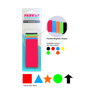 PARROT MAGNETIC FLEXIBLE SHAPES 15MM (50 PACK) ASSORTED