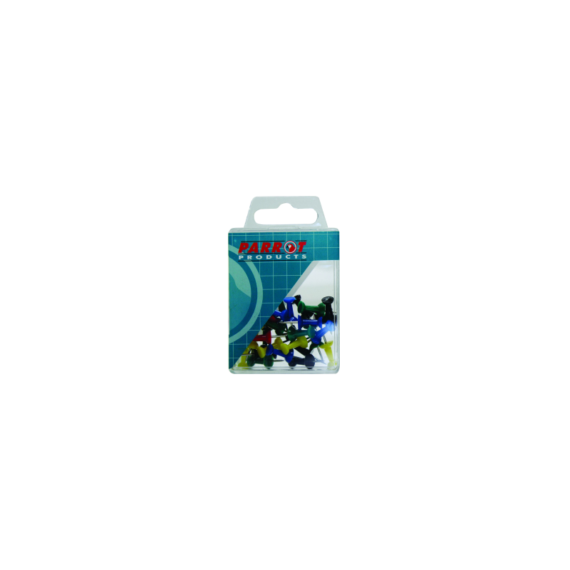 PARROT PUSH PINS BOXED PACK 30 ASSORTED