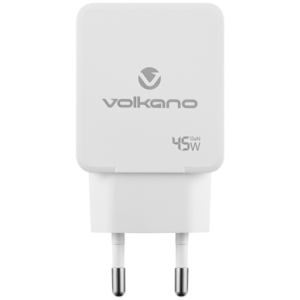 Volkano Potent Plus series 45W GaN Compact Dual USB and USB-C PD Wall Charger